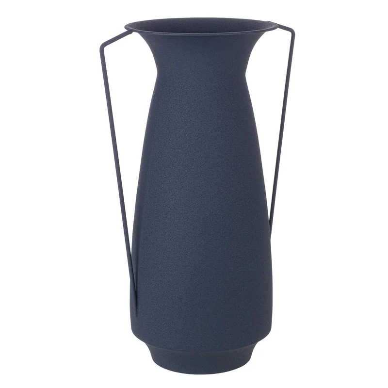 Anfora pelike blu in metallo per uso decorativo