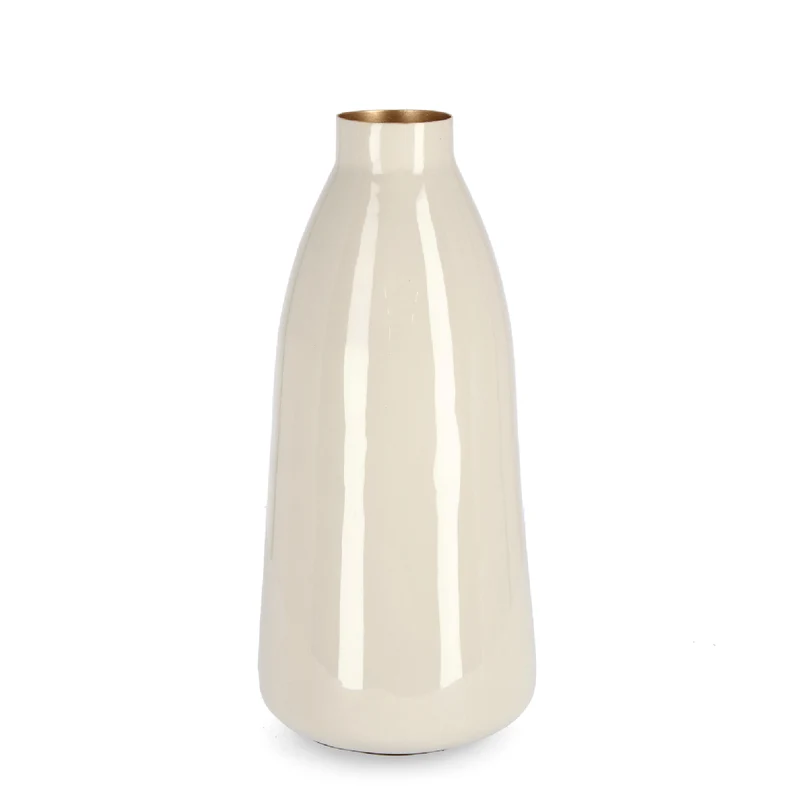 Bottiglia decorativa velma beige in metallo per uso decorativo