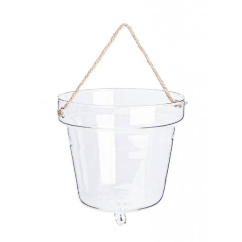 Vaso per uso interno ed esterno "bell" trasparente con corda Ø13.1x14.2h