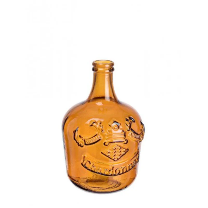 Vaso bottiglia tavern ambra per uso interno in vetro reiciclato Ø18x30h