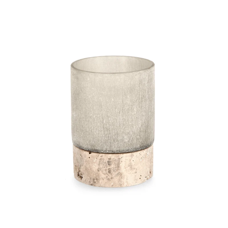 Vaso mirissa beige prodotto a mano Ø 9,5 x h 13 cm
