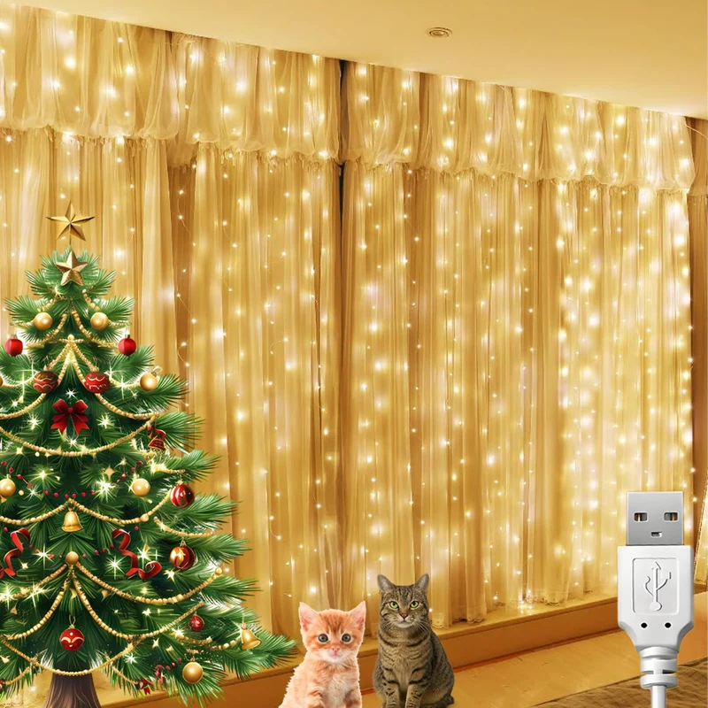 BG9D Tenda Luminosa Natale, 1,2x1,2 m Tenda Luminosa 120 luci a LED con 12 ganci per matrimoni, feste,Natale, cortili, decorazioni per interni ed esterni