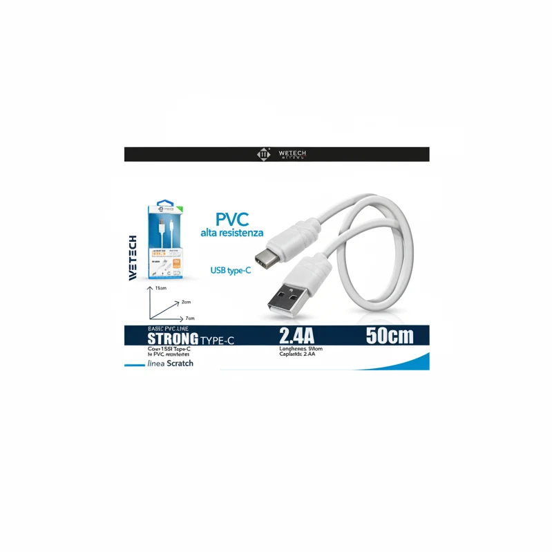Wetech Cavo Usb-C Basic 2A 50Cm Bianco
