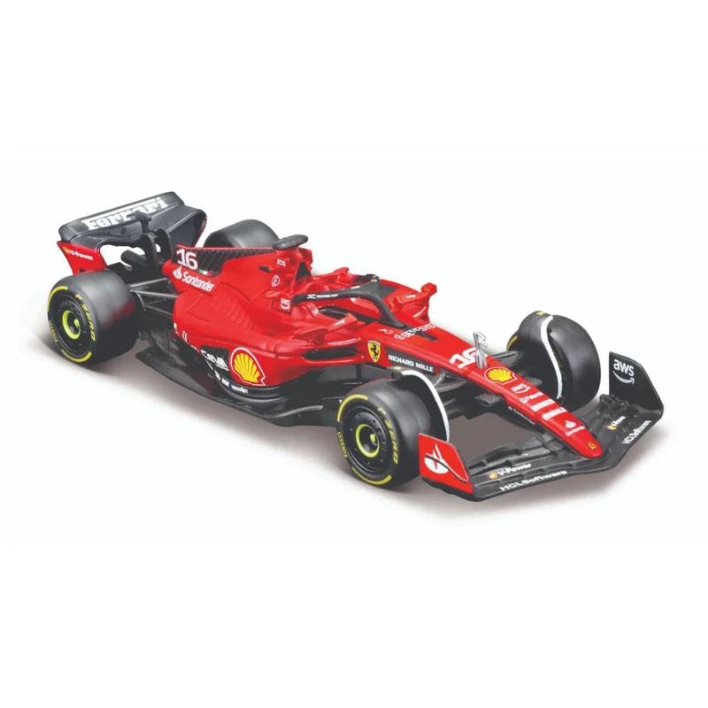 BBURAGO - Ferrari SF-23 Charles Leclerc #16 2023 - Modellino Realistico Auto in Scala 1:43, Guidata da Charles Leclerc, Licenza Ufficiale Ferrari, Età consigliata 3+ Anni