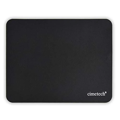 cimetech Tappetino per Mouse Confortevole Superficie Superfine in Fibra di Seta Liscia Sensori Base in Gomma Antiscivolo per Pulire Lavabile per Computer Portatile - Nero Black
