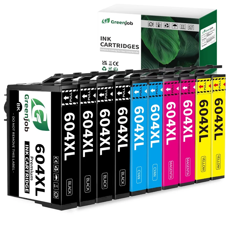 Greenjob 604XL Compatibili per Epson 604 XL Multipack per Expression Home XP-2200 XP-2205 XP-3200 XP-3205 XP-4200 XP-4205 Workforce WF-2910 WF-2930 WF-2935 WF-2950 (10 Pezzi)