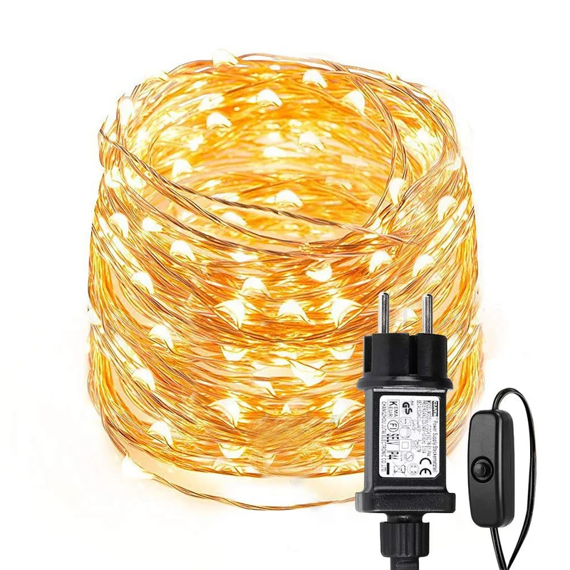 Lepro Stringa Luci LED 10m Filo di Rame | 100 LED Impermeabile IP65 | Bianco Caldo 3000K per Esterno/Interno | Decorazioni Natale, Halloween