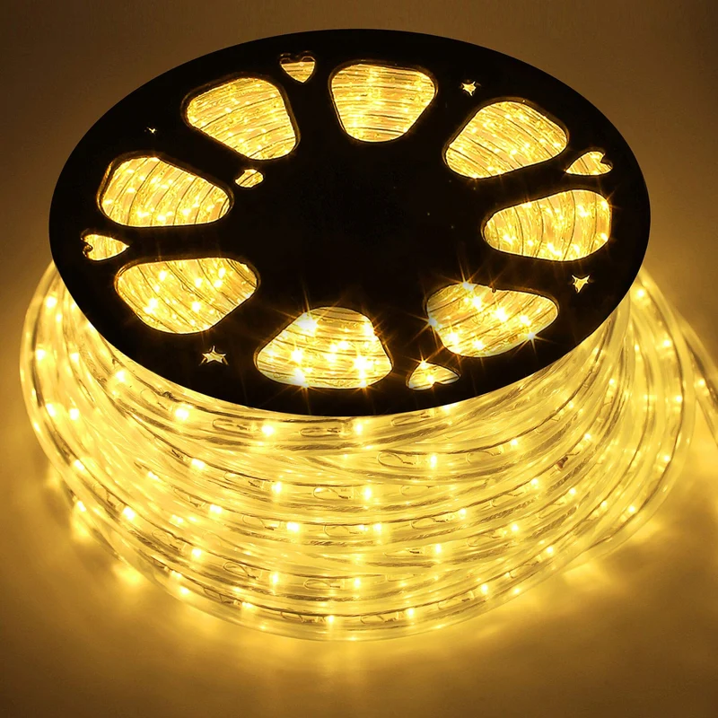 Forever Speed 50M Tubo Luminoso LED Flessibile, Impermeabile 1800 LEDs Per Esterni E Interni, Bianco Caldo, Per Natale, Matrimonio, Giardino, Tetto IP65