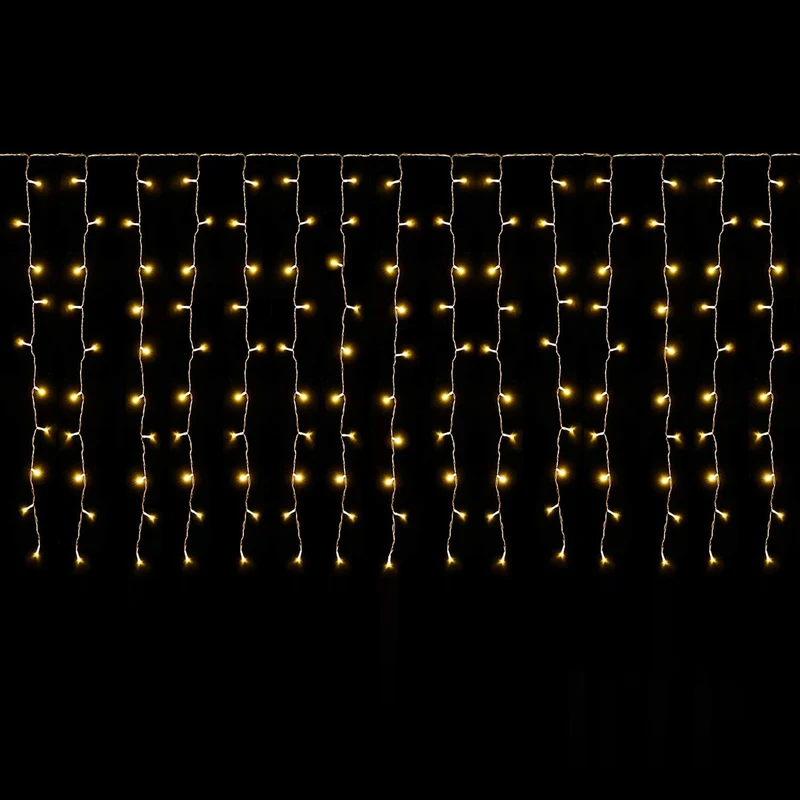 SALCAR 6m x 1m LED Tenda con Catena di Luci, Catena luminosa 300 Leds 9 modalità impermeabile decorazione per Decorazioni Natale - Bianco Caldo