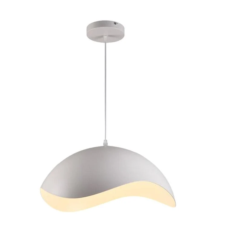 Lampadario Sospeso E27 Moderno a Forma di Conchiglia, Regolabile, Design Minimalista per Cucina, Soggiorno e Camera da Letto (Bianco)