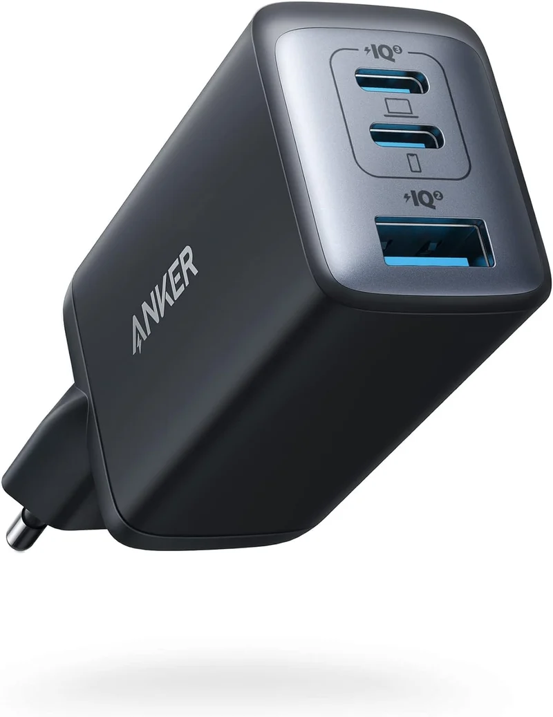 Anker Caricatore USB C rapido 735 (Nano II 65W) Pod a 3 Porte PPS, Alimentatore Compatto USB C per MacBook PRO/Air, iPad PRO, Steam Deck, Galaxy S20, dell XPS 13, Note 20, iPhone 16/15 Pro Max, Pixel