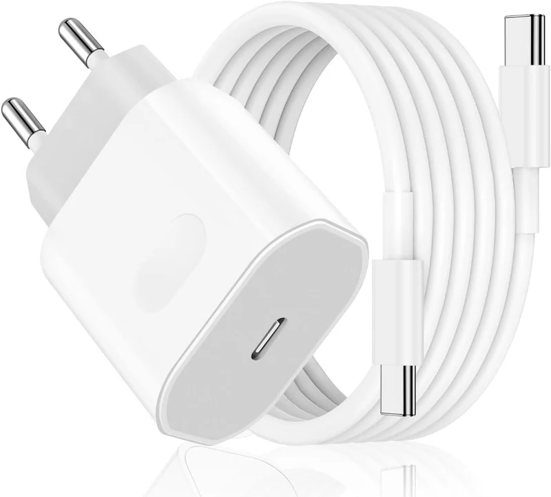 Caricatore per iPhone 17/17 Air/17 Pro/17 Pro Max, iPhone 16 15 Pro Max Plus, iPad 10/11 Generazione, 27W USB C Caricabatterie Alimentatore Presa Spina Rapido con Cavo 2M