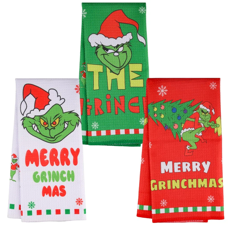 Szhhrxi Set di 3 Strofinacci da Cucina Natalizi - Asciugamani Cucina Resistenti, Canovacci da Cucina (40x60 cm) - Idee Regalo Natale 2025, Sottopiatti Decorazioni Tavola