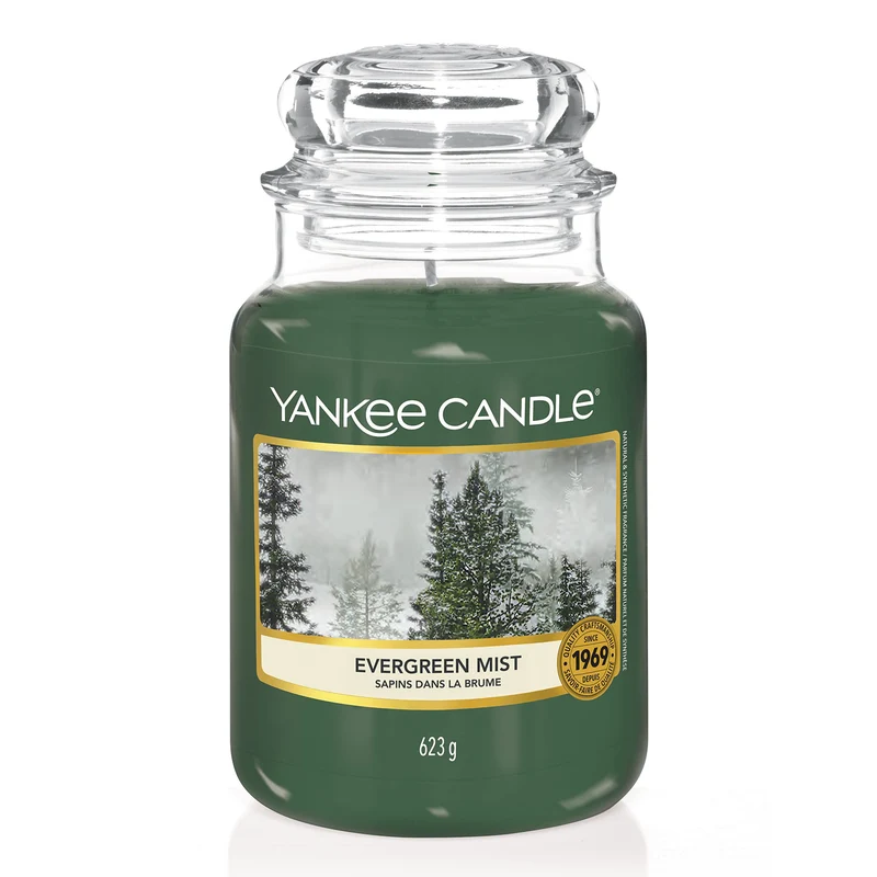 Yankee Candle Candela Profumata In Giara Piccola, Abeti Nella Nebbia, Durata Fino A 150 Ore, ‎16.8 x 10.7 x 10.7 cm 623 grammi, 150 ore