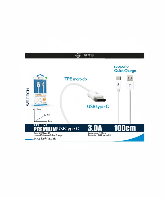 Wetech Cavo Usb-C In Tpe Premium 3.0A 1Mt Wa630