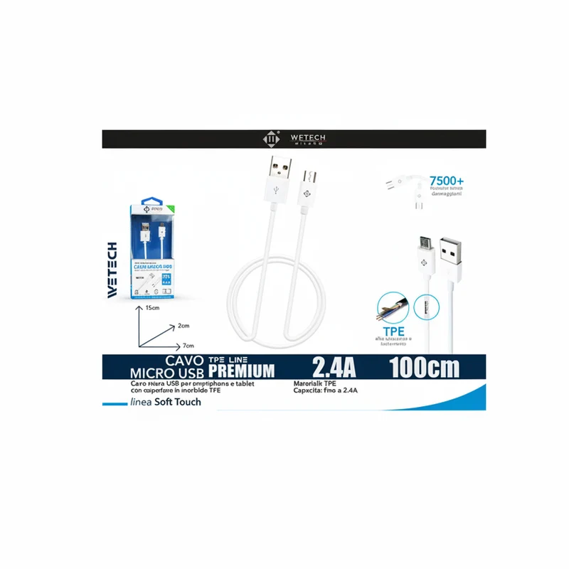 Wetech Cavo Micro Usb In Tpe Premium 2.4A 1Mt Wa510B