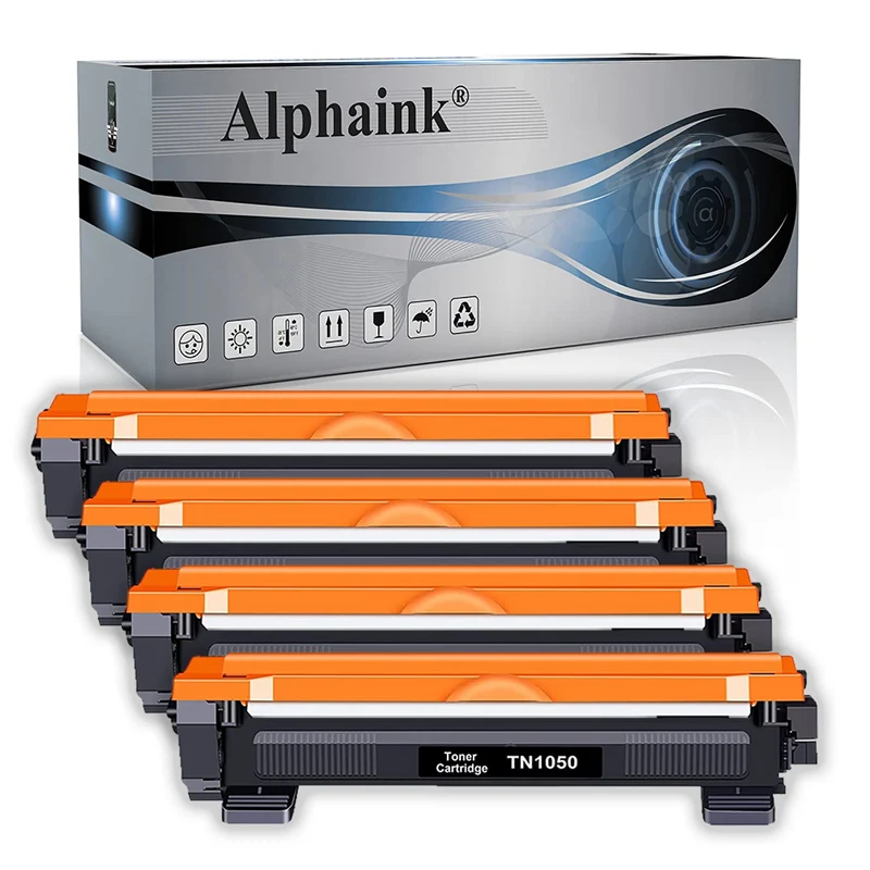 alphaink 4 Toner compatibili con Brother TN1050 TN-1050 TN-1000 per stampanti Brother DCP-1510 DCP-1512 DCP-1612W DCP-1610W DCP-1616NW HL-1210W HL-1110 HL-1112 HL-1212W HL-1201 MFC-1810 MFC-1910W