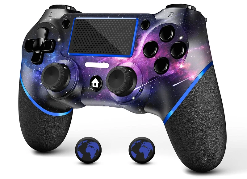 AceGamer Controller wireless per PS4, controller di gioco compatibile con PS4/Pro/Slim/PC Gamepad con pulsante turbo/posteriore/doppia vibrazione/sensore giroscopio a 6 assi/touch panel
