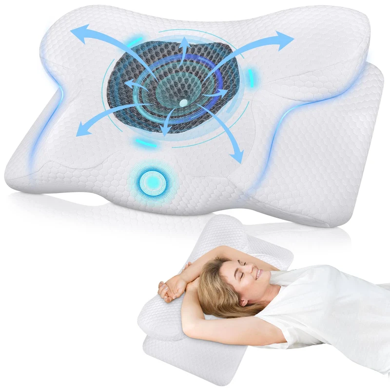 TEGOVE Cuscino Cervicale Per Dormire,Cuscino in Memory Foam Ortopedico Cervicale per Dolore al Collo Cuscino Ergonomico per Migliorare La Qualità Del Sonno,60 X 34 X 13CM