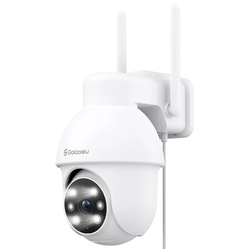 GALAYOU 2K Telecamera Wi-Fi Esterno/Interno, Videocamera Sorveglianza Esterno Wifi, IP Cam 360 Gradi PTZ con Visione Notturna a Colori, Sensore di Movimento, Audio Bidirezionale Y4 (1)