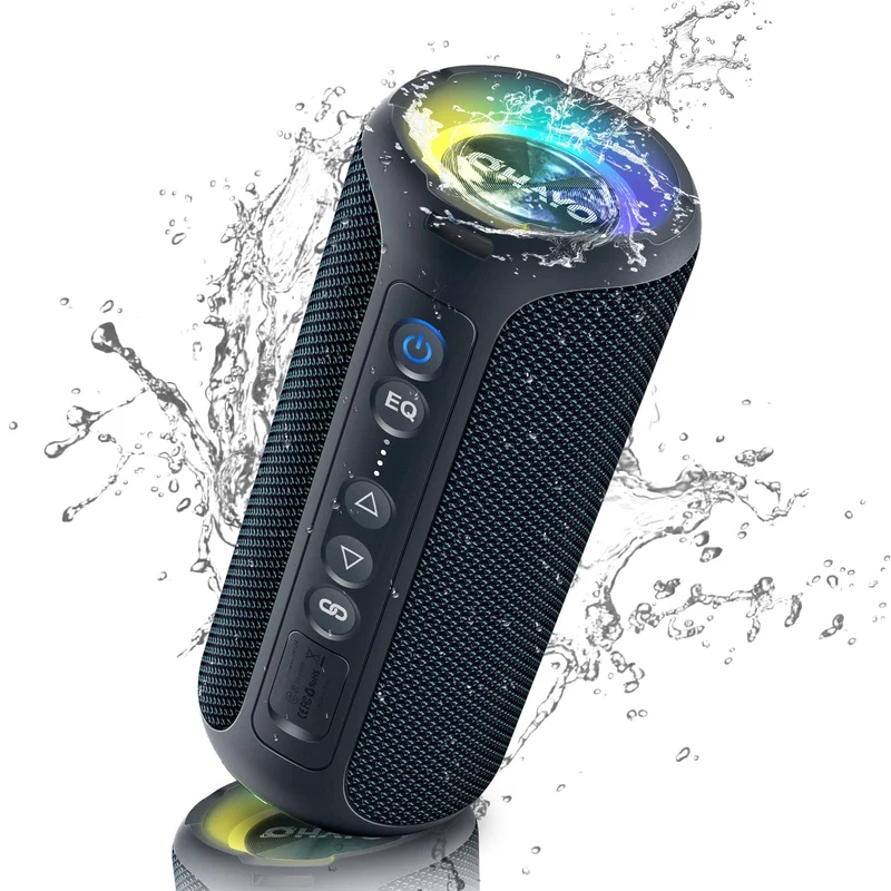 OHAYO Cassa Bluetooth Potente 40W, Altoparlante Portatile Impermeabile IPX7, Cassa Bluetooth 5.0 Wireless con Luci a LED, 30H di Autonomia, Bassi Profondi, AUX, Micro SD, per Viaggi/Esterno