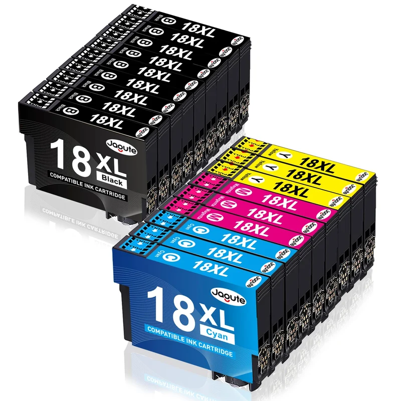 Jagute 18XL（18 Pack） Cartucce Compatibile con 18XL T1811 T1812 T813 T1814 per Expression Home XP-215 XP-412 XP-415 XP-305 XP-405 XP-202 XP-205 XP-302 XP-402 XP-312 XP-315 XP-102 XP-30 XP-212