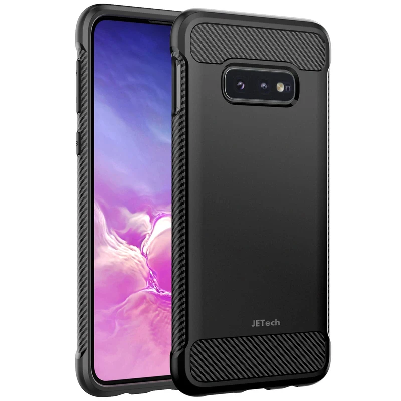 JETech Ultra Sottile Cover Compatibile con Samsung Galaxy S10e, Magro Cellulare Custodia con Assorbimento degli Urti e Progettare in Fibra di Carbonio (Nero)