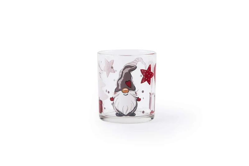 Excelsa Gnomo Set 3 Bicchieri Natalizi, Vetro, 250 ml