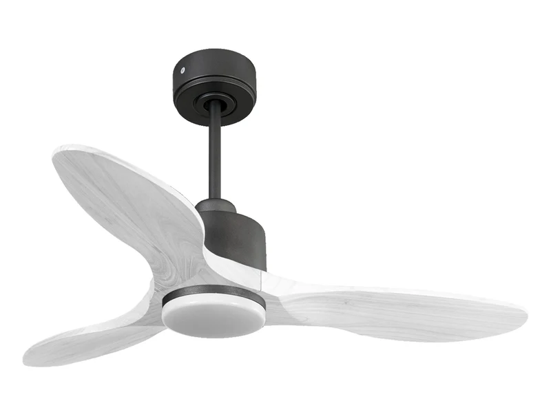Ventilatore da soffitto Reversibile Termostato Dimmabile Wifi Motore CC Tetti inclinati Telecomando Luce a tre toni Hypersilence Memoria Shopify Vendible (AUTOMATICO)