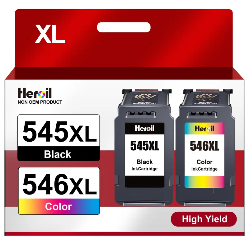 Heroil PG-545 CL-546 XL PG-545XL CL-546XL Cartucce d'inchiostro Sostituzione per Canon 545 546 XL Multipack per Pixma MX490 MX495 MG2550s MG2550 TS3150 TS3151 TS3350 TR4550 TR4551