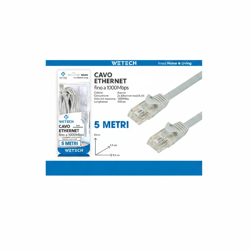 Wetech Cavo Ethernet Fino 1000Mbps 5Mt