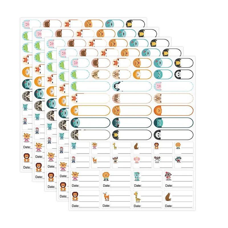 Etichette Adesive Personalizzate Aasilo, Adesivo con Nome Impermeabile Vuoto, Etichette Adesive per La Scuola Targhette con Nome Colorate per Bambini per Biberon (235 pezzi)