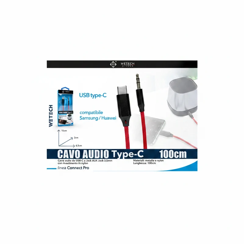 Wetech Cavo Aux Jack 3.5 - Usb Type C 100Cm