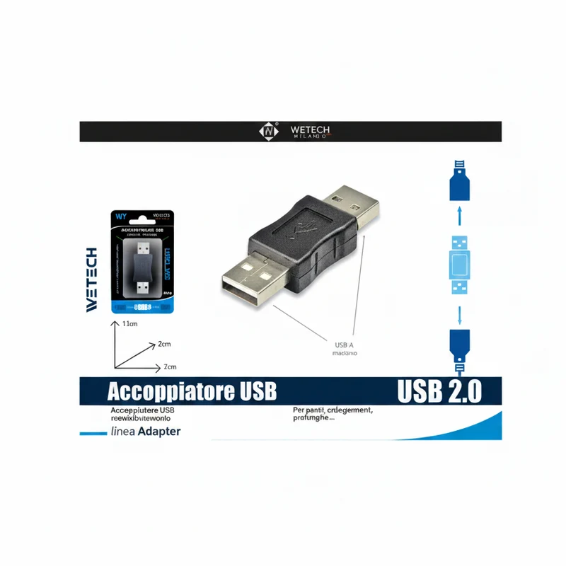 Wetech Adattatore Usb Maschio-Maschio