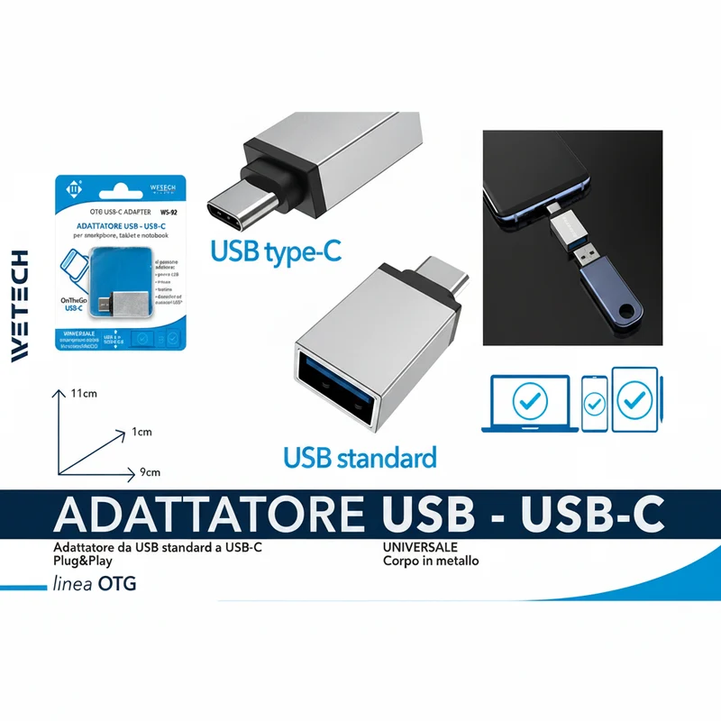 Wetech Adattatore Usb-Usb C