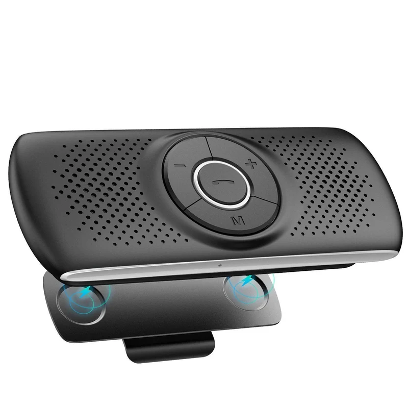 AGPTEK Vivavoce Auto Bluetooth 5.0 con Siri Assistente Comandi Vocali di Google Altoparlante Kit e Scheda TF Supporto per Aletta Parasole Connessione Automatica, Nero
