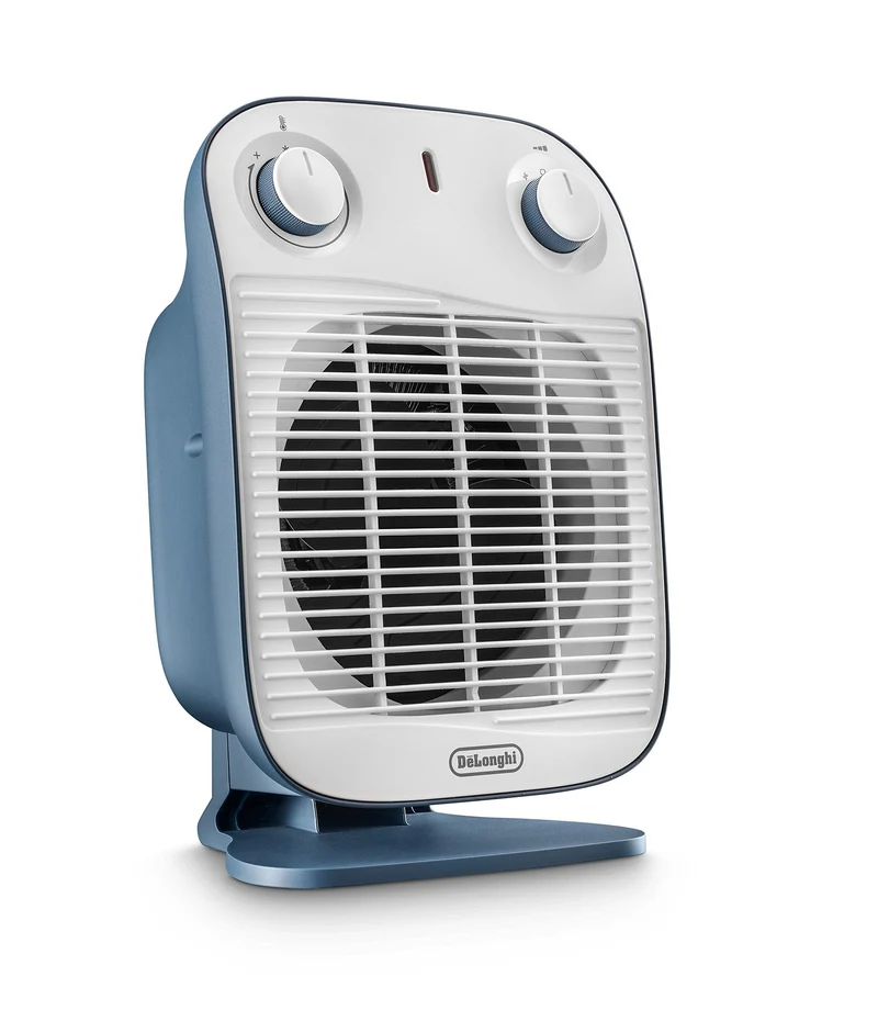 De'Longhi HFS50B20.AV Termoventilatore, Silenzioso e leggero, 3 livelli di potenza, ventilazione estiva, protezione antigoccia, maniglia, dispositivo di sicurezza, luce, protezione antigelo,Avio