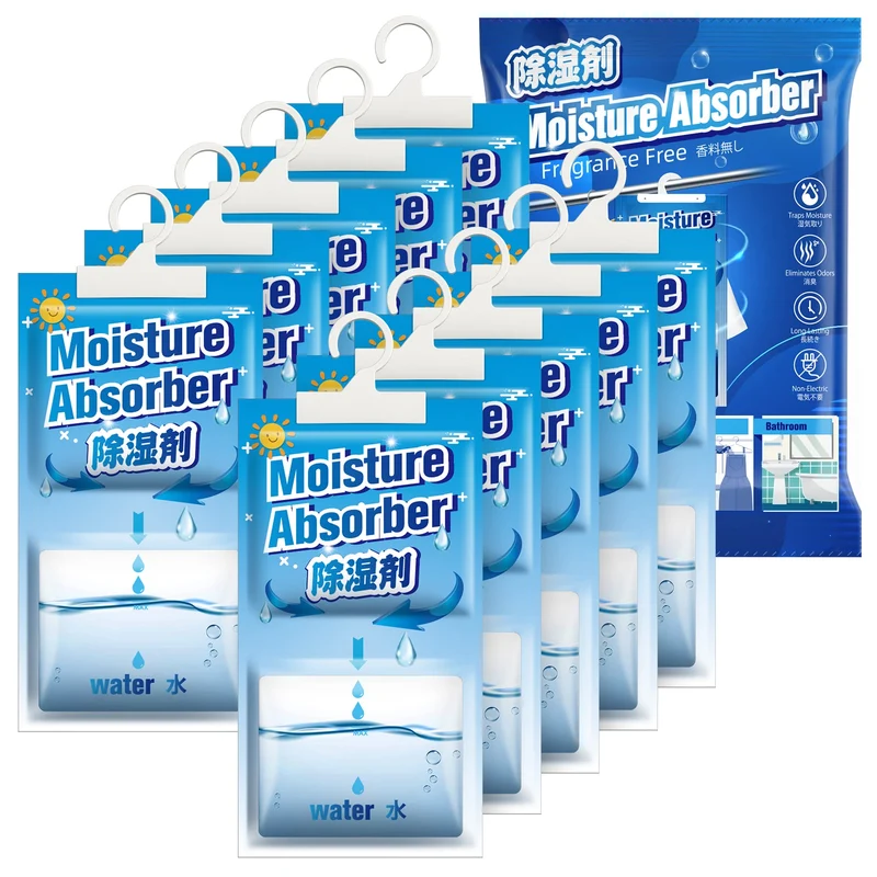 CONOPU 10 Pack x 248g(2.5kg) Deumidificatori Armadio, per Eliminare Assorbire Umidità, per Seminterrati, Armadi, Lavanderie, contro Odore Sgradevole Confezioni Senza Profumo