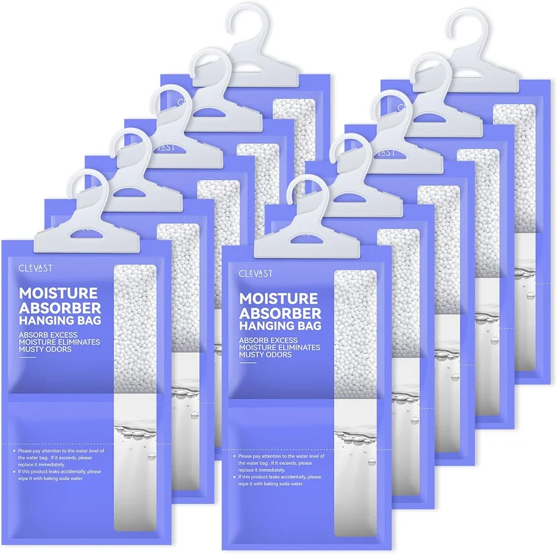 CONOPU 10 Pack x 248g(2.5kg) Deumidificatori Armadio, per Eliminare Assorbire Umidità, per Seminterrati, Armadi, Lavanderie, contro Odore Sgradevole Confezioni Senza Profumo