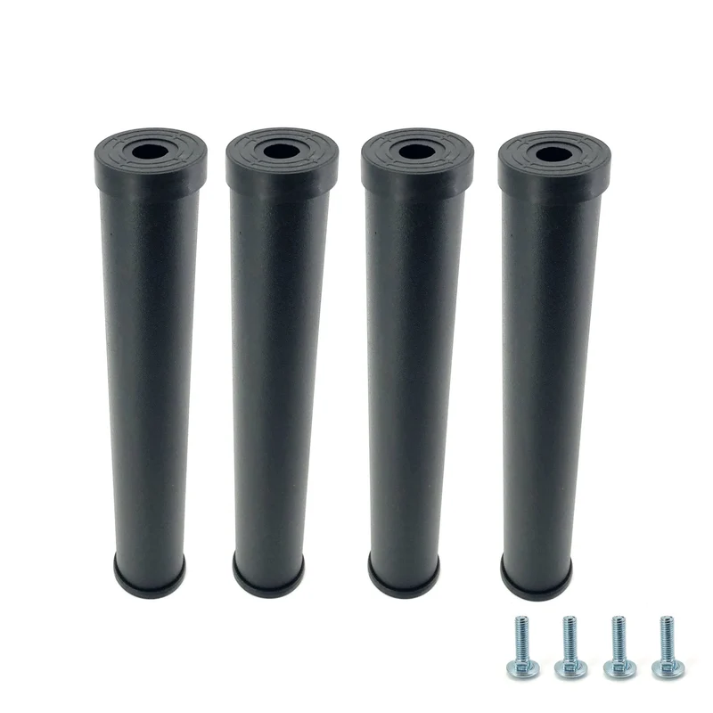 Cortassa - Set 4 Piedi per Rete a Doghe Gambe Letto Universali in Acciaio Resistente con Gomma Anti Graffio e Anti Scivolo (31 cm)