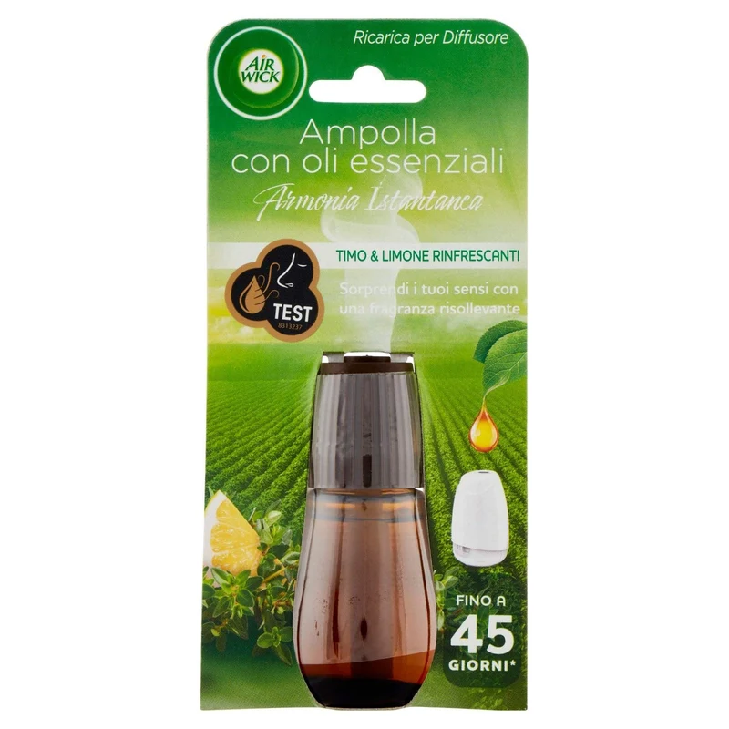 Airwick Ricariche per Diffusore di Oli Essenziali alla Fragranza di Timo e Limone Rinfrescanti, 1 pezzo