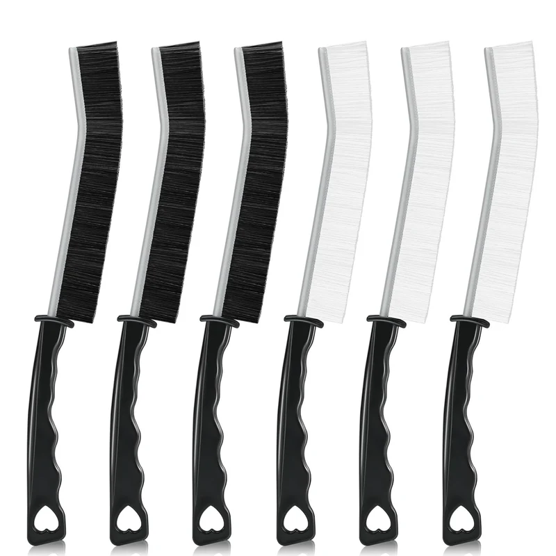 6pcs Spazzola per Pulizia Fessure,Ergonomica Spazzola per Pulizia Fessure Multifunzionale Spazzola Pulizia Doccia Spazzola per Fughe Hard-Bristled Crevice Cleaning Brush Ideale per Pulizia Le Fessure