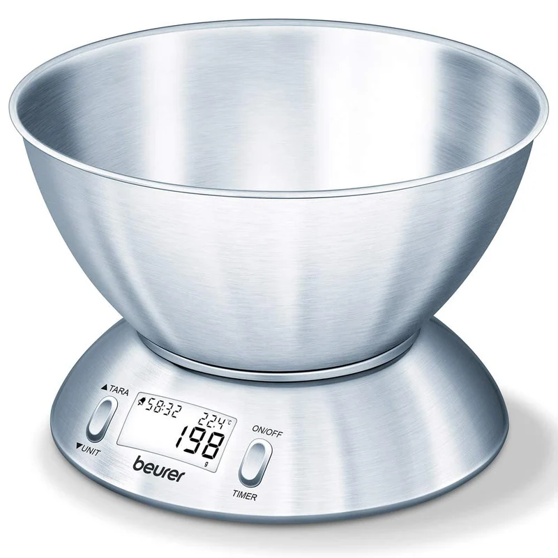 Beurer KS 54- Bilancia da Cucina con Ciotola in Acciaio Inox