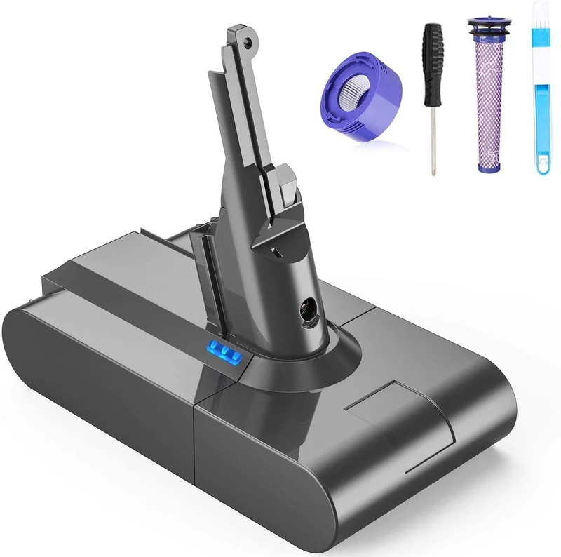 Batteria per Dyson V8, FLYLINKTECH Batteria di ricambio 6000mAh Dyson V8 SV10 Batteria agli ioni di litio per Dyson V8 Absolute Fluffy Animal SV10 Aspirapolvere portatile senza fili con
