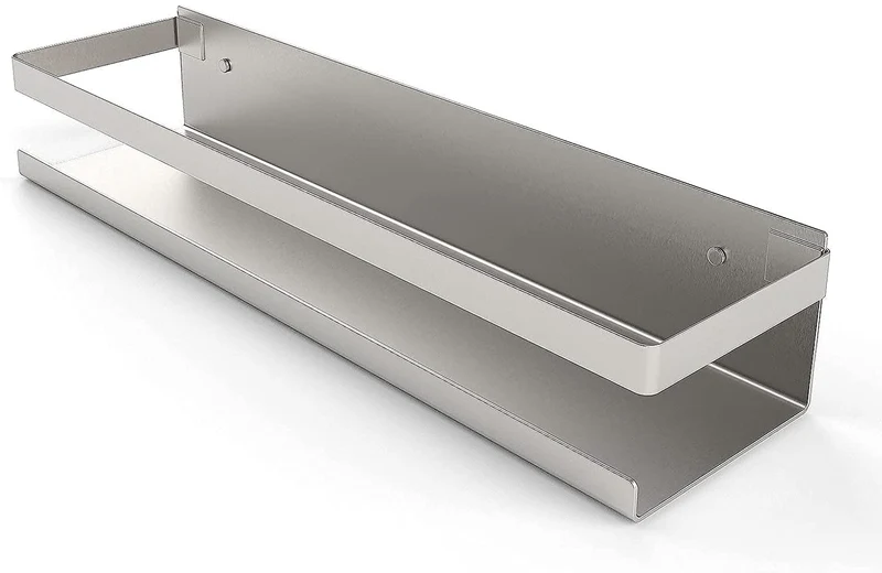 Bestdon Mensola Doccia - Mensole Bagno Inox Autoadesivo Organizzatore da Parete Acciaio Inossidabile SUS 304 Portaoggetti, Senza Foratura, Spazzolato,30 cm
