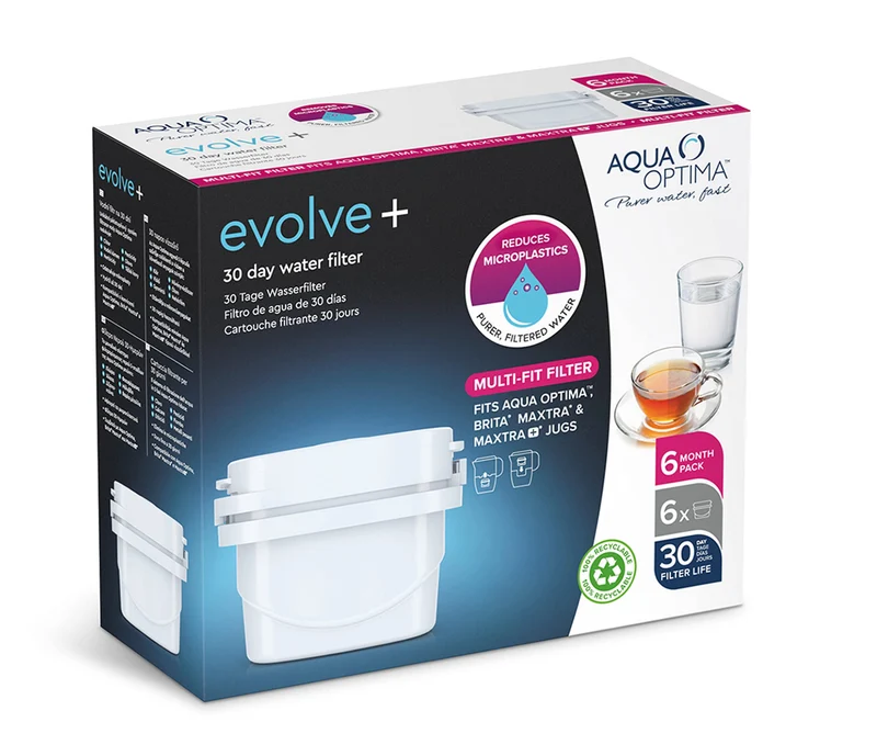 Aqua Optima Cartuccia filtro acqua EPS612 Evolve plus per 30 giorni, confezione da 6 (fornitura per 6 mesi), vecchia versione