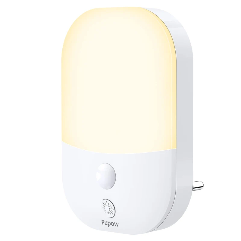 Luce Notturna LED, Luci Notturne con Sensore di Luce 5 Livelli Luminosità 3 Modalità di Illuminazione, Luce Notturna da Presa per Camera dei Bambini, Bagno, Corridoio, Cucina, Scale, Bianca Calda