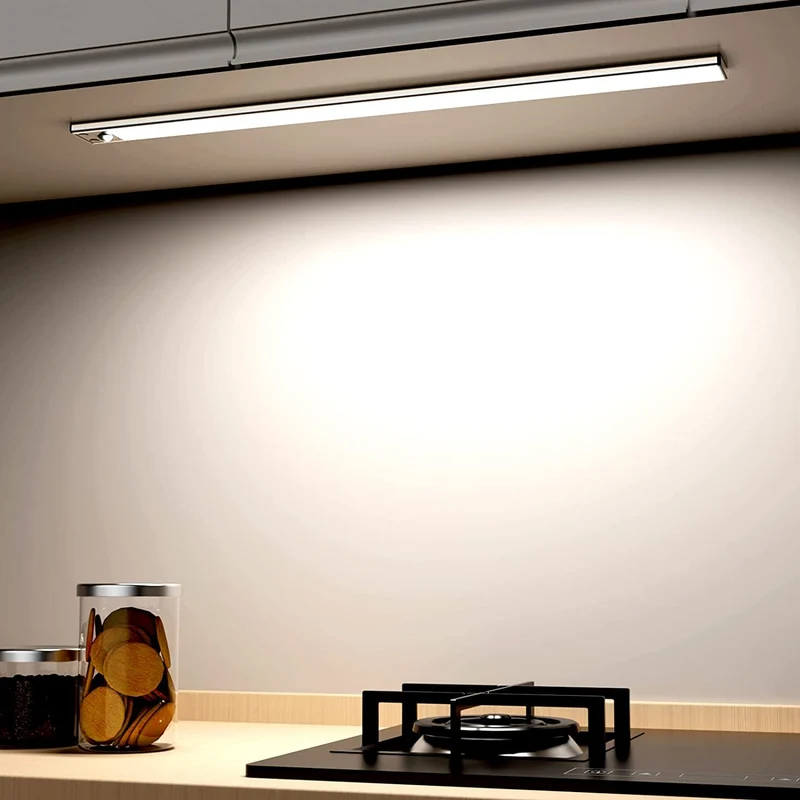 OUILA Luce Armadio LED, Armadio Led con Sensore di Movimento, Magnetica Ricaricabile Luce Led Sottopensile Dimmerabile Lampada per Cucina Scale Corridoio Soggiorno Bagno Camere da Letto (6000K)