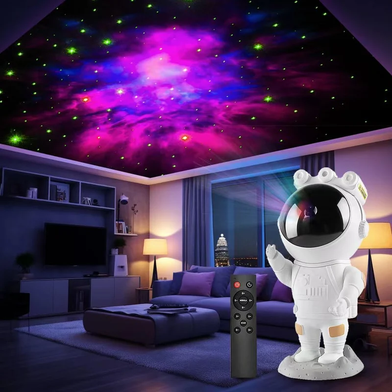 Astronauta Cielo Stellato Galassia Proiettore，Spaceman Galaxy Star Projector Lampada Notturna con Timer, Telecomando，Proiettore Stelle Soffitto Luce per Camera da Letto，Regalo per Bambini e Adulti
