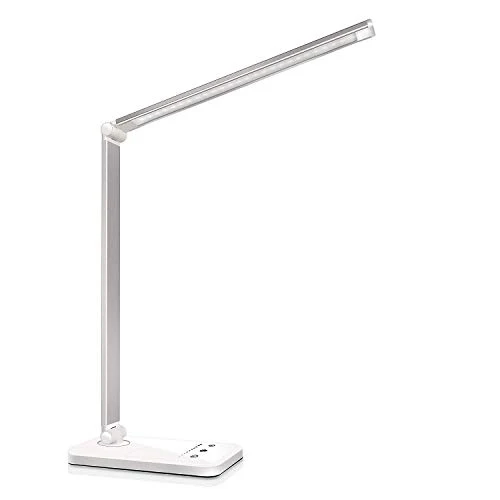 oxylops Lampada da Scrivania LED Protezione Degli Occhi, lampada Touch Control Pieghevole per cameretta,ufficio, con porta di ricarica USB, 10 livelli di luminosità 5 modalità di illuminazione